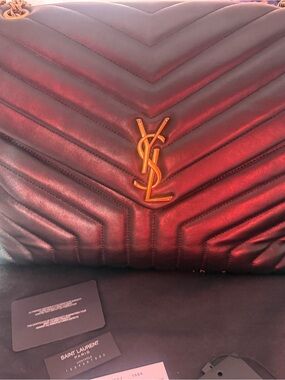 rag & bone Quilted Leather Shoulder Bag in Deep Red with Gold Hardware